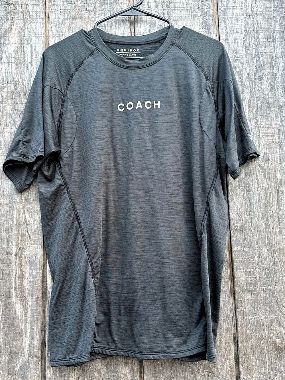 Equinox Coach Performance Tee Men's Athletic Tee Charcoal Gray Large Trainer